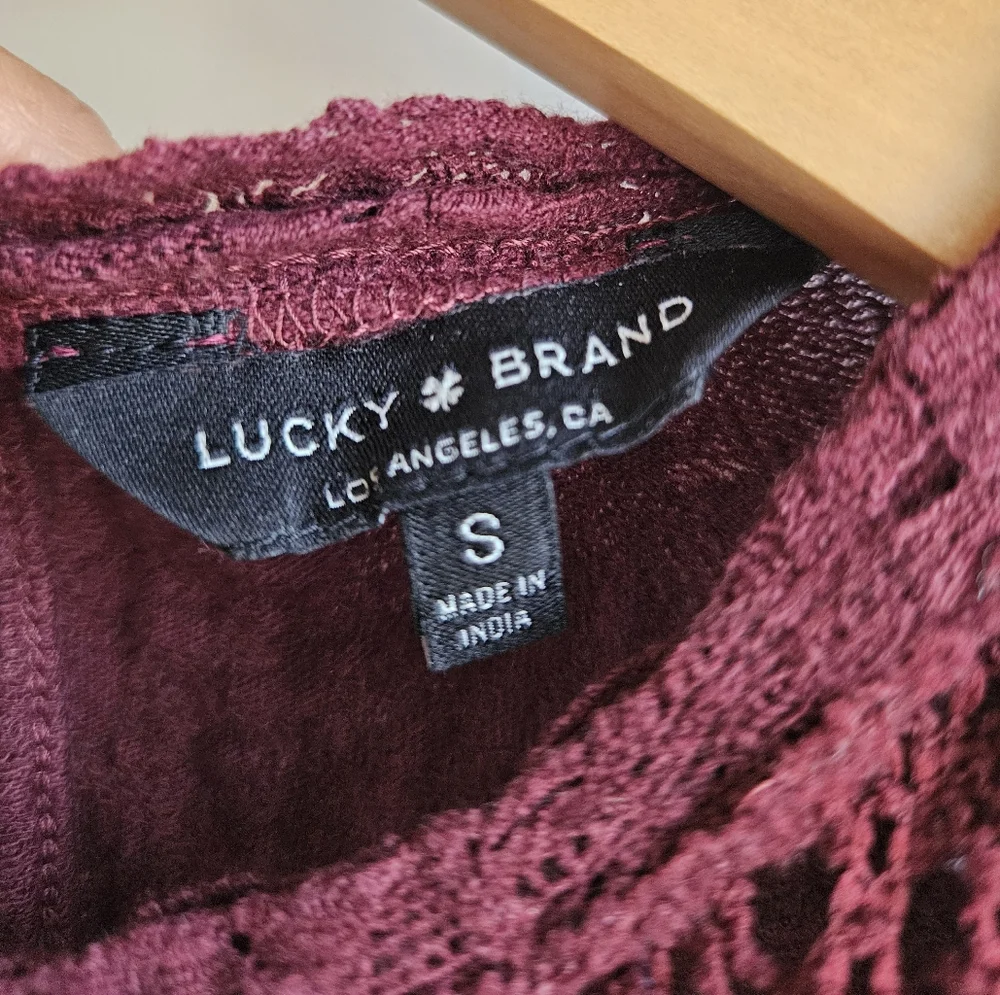 Lucky Brand Women's Lace Mock Neck Top￼ - Picture 7 of 16